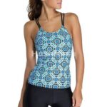 Blue Geometric Print Tankini