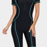 Sky Blue Seam Contoured Zip Front Wetsuit