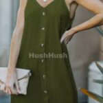 Green Buttoned Slip Dress
